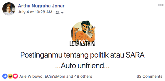 Bersih-Bersih Postingan Politik di Timeline Facebook