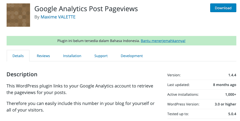 Menampilkan Page View Dari Google  Analytics